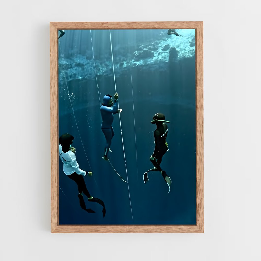 Poster Vertical blue – affiche Plongée en apnée (vue 4)